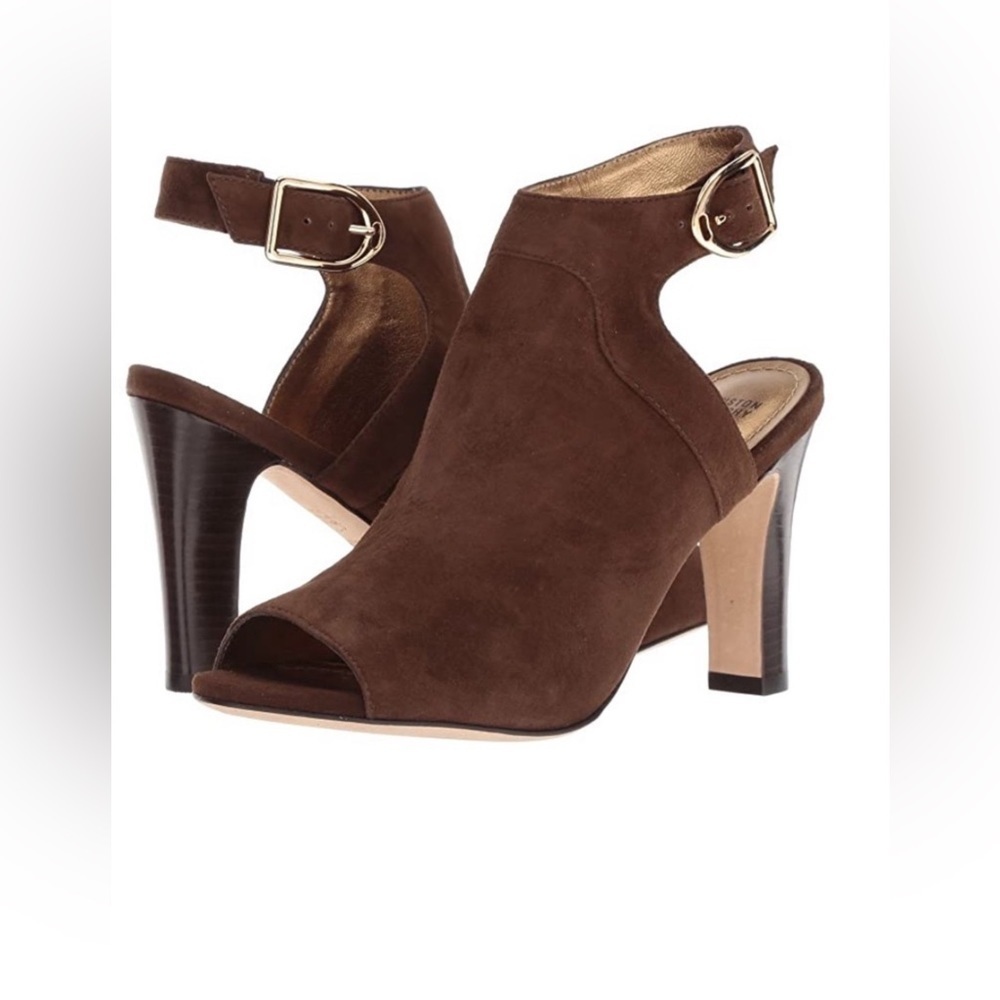 Johnston & Murphy Women's Cassie Suede Peep Bootie